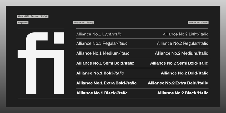 Ejemplo de fuente Alliance No 1 Bold